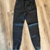St. John suede Leather elastic waist zip cuffs pull on Pants size 8