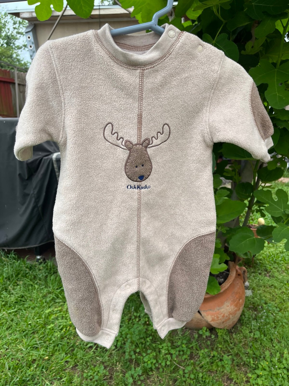 Vintage OshKosh B'gosh Kids Moose One Piece - Brown and Cream