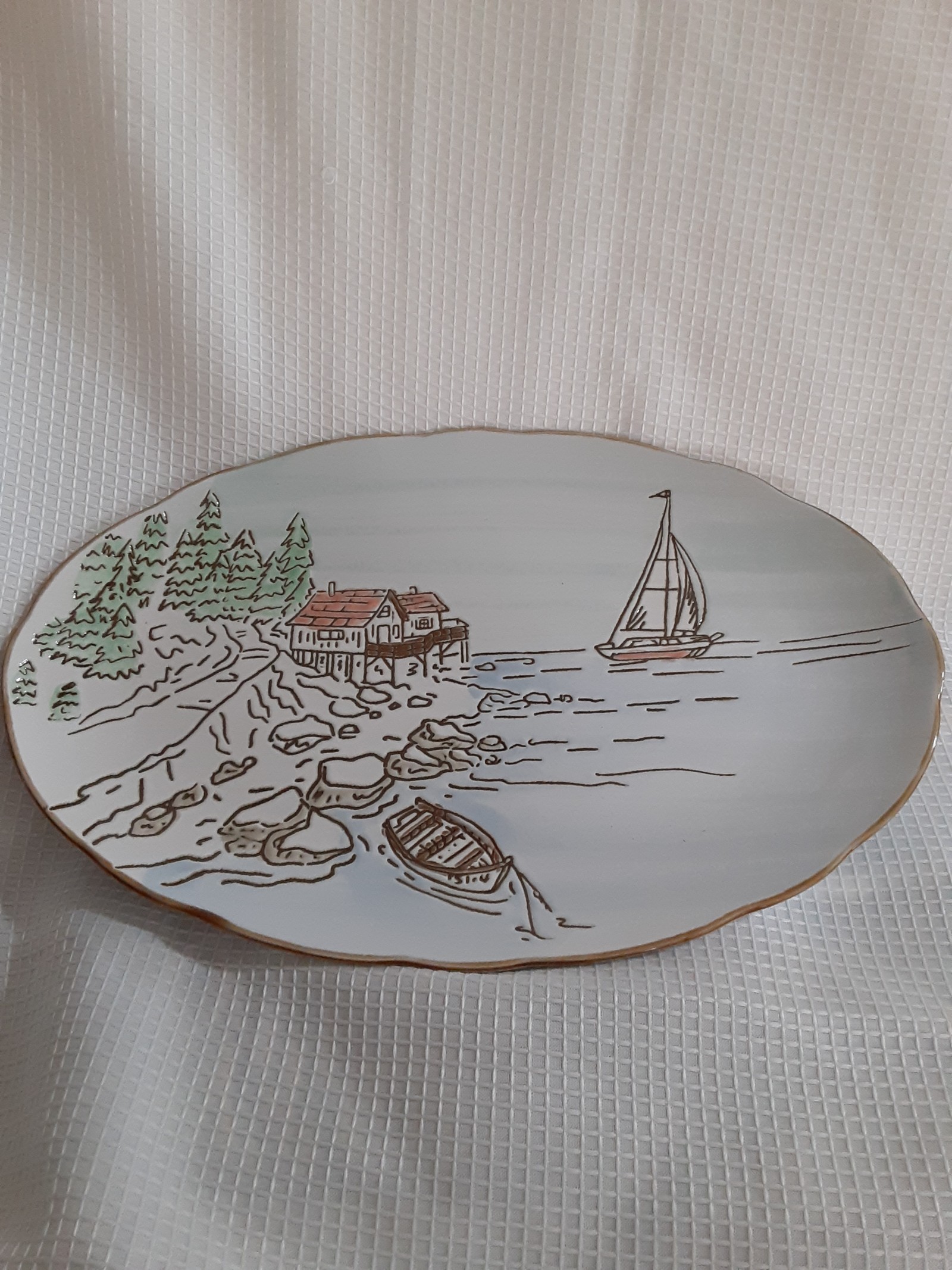InHomestylez Coastal sketch platter 2019