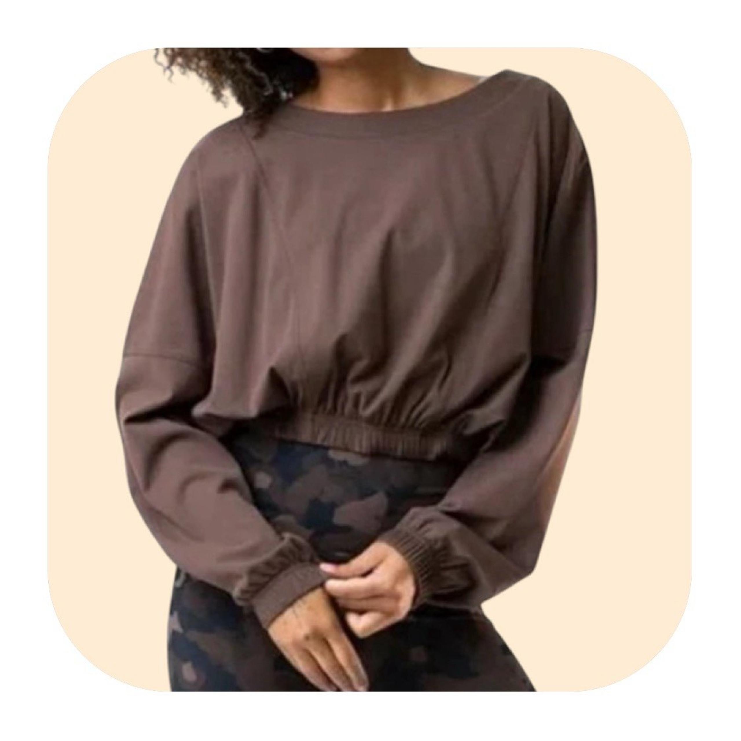 Balance Athletica L brown cinch waist sweatshirt
