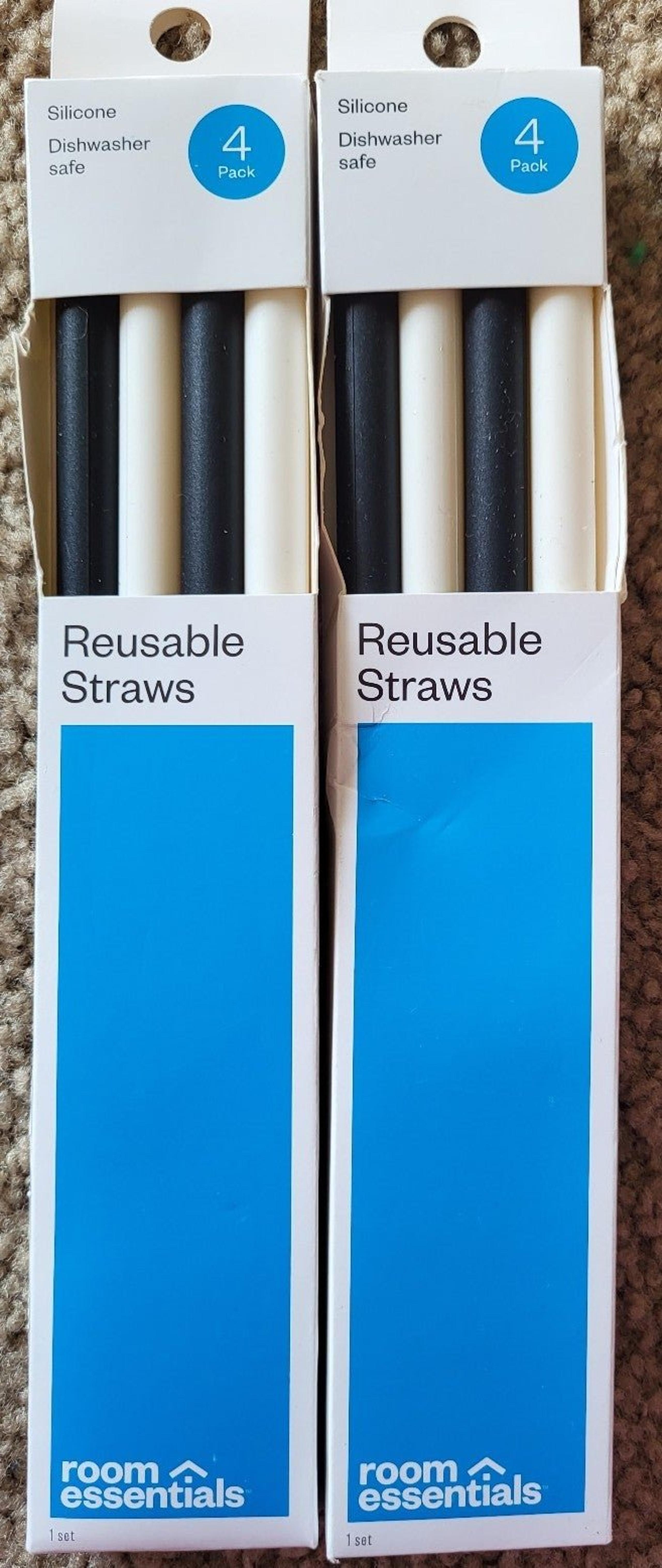 REUSEABLE SILICONE STRAWS/2 BOX=8