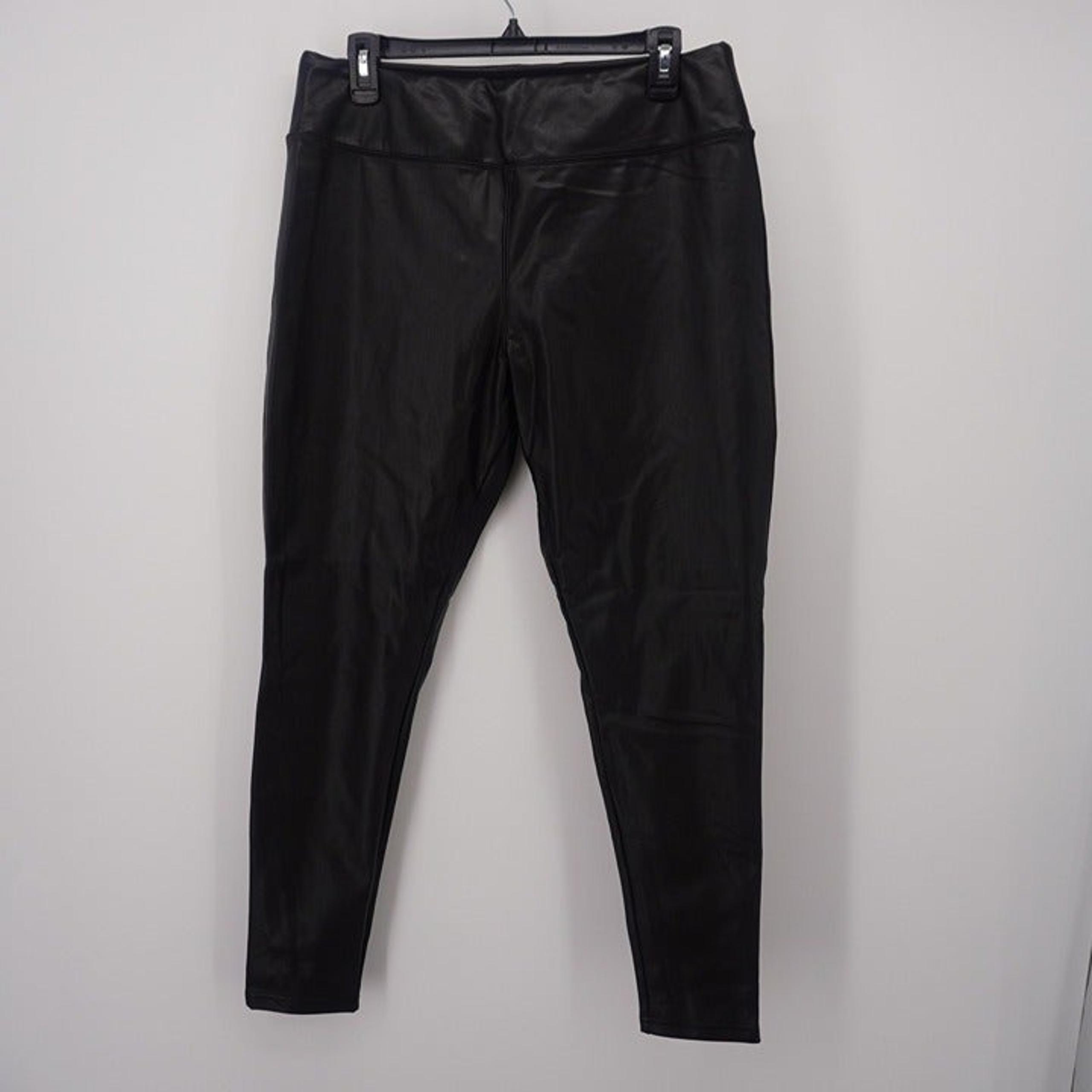 Nordstrom NWOT Women's Faux Leather Cropped High Rise Leggings In Black
