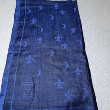 Andre Claude Canova XXV Women's Scarf Wrap 72” Long Moon Fleur De Lis Blue