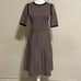 Ann Taylor pink navy houndstooth midi dress