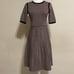 Ann Taylor pink navy houndstooth midi dress