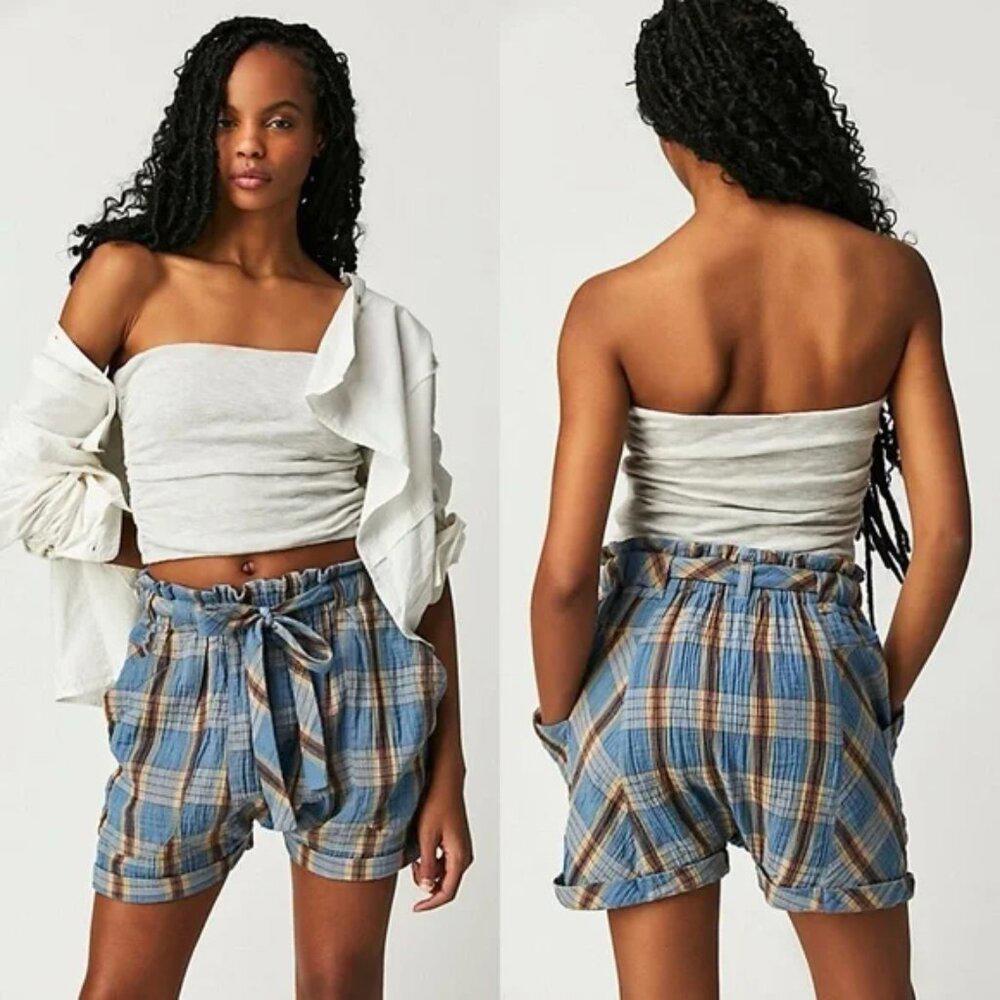 Free People Las Palmas Shorts in Blue Combo Size XS