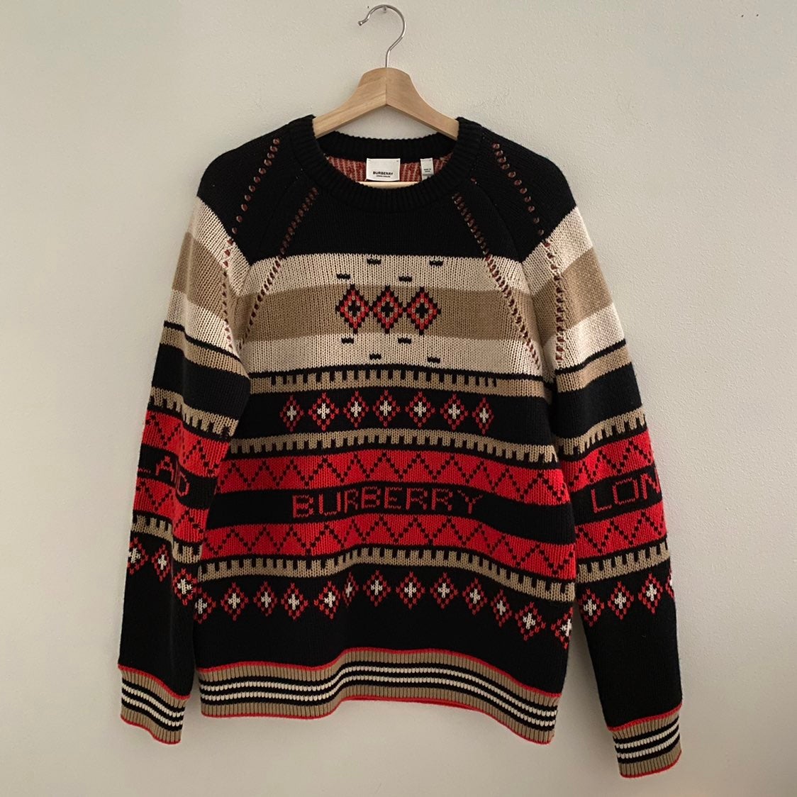 NWT Burberry Icon Stripe Detail Sweater