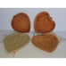 3 Cotton Press Heart Cookie Molds & 1 Brown Bag Heart Mold