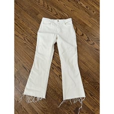 L'Agence Ivory Raw Hem High-Rise Crop Flare Jeans Size 27