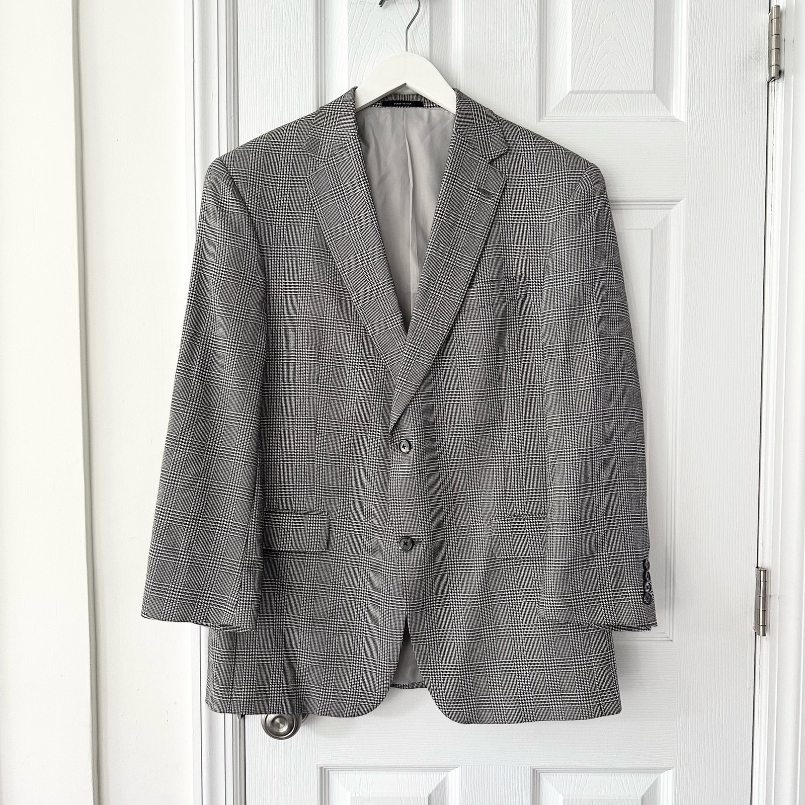Hart Schaffner Marx Loro Piana Cashmere Gold Trumpeter Glen Plaid Blazer 42R
