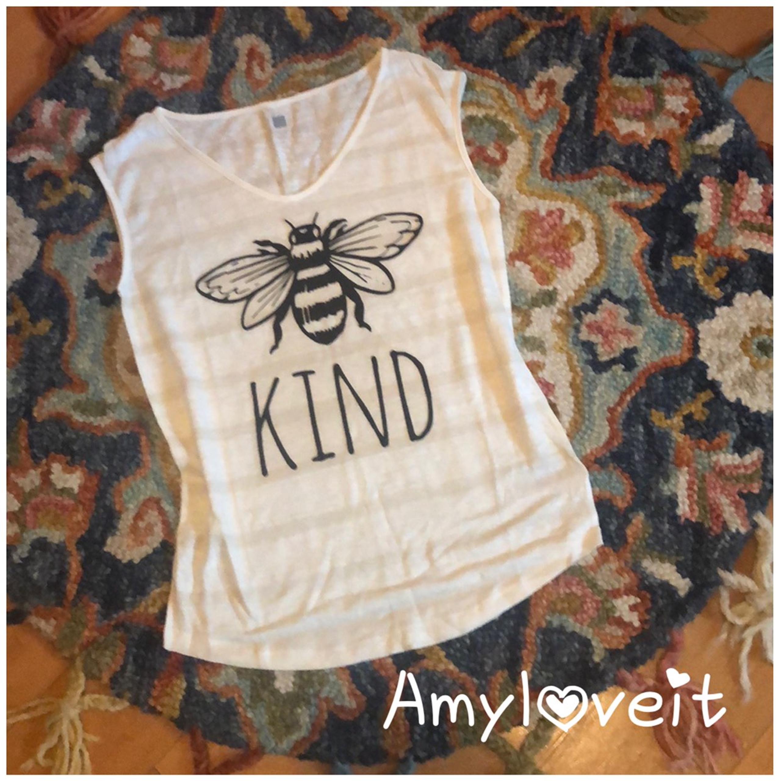 Bee Kind Muscle Striped Tank Top