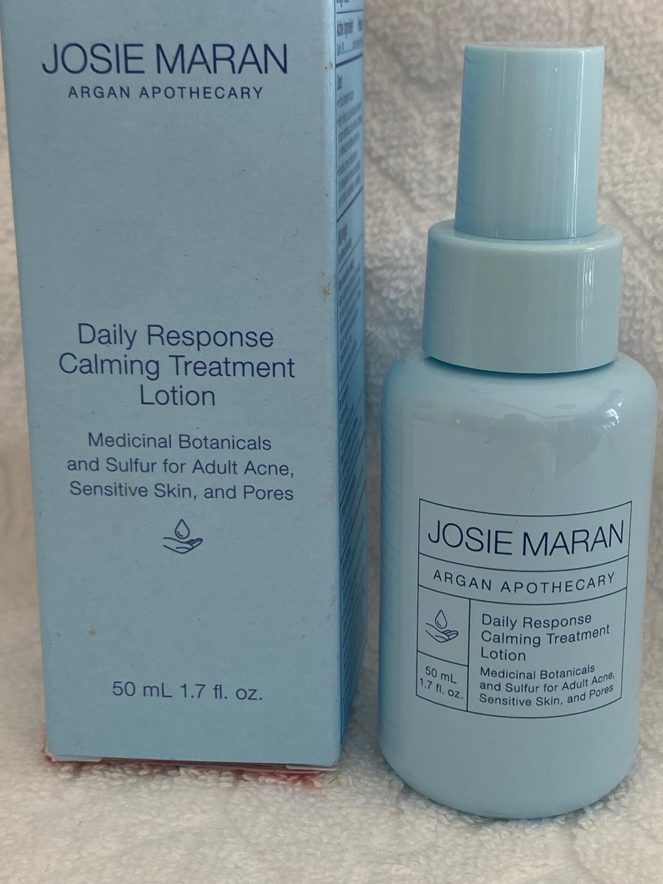 Josie Maran Calming Lotion for sensitive and acne prone skin.