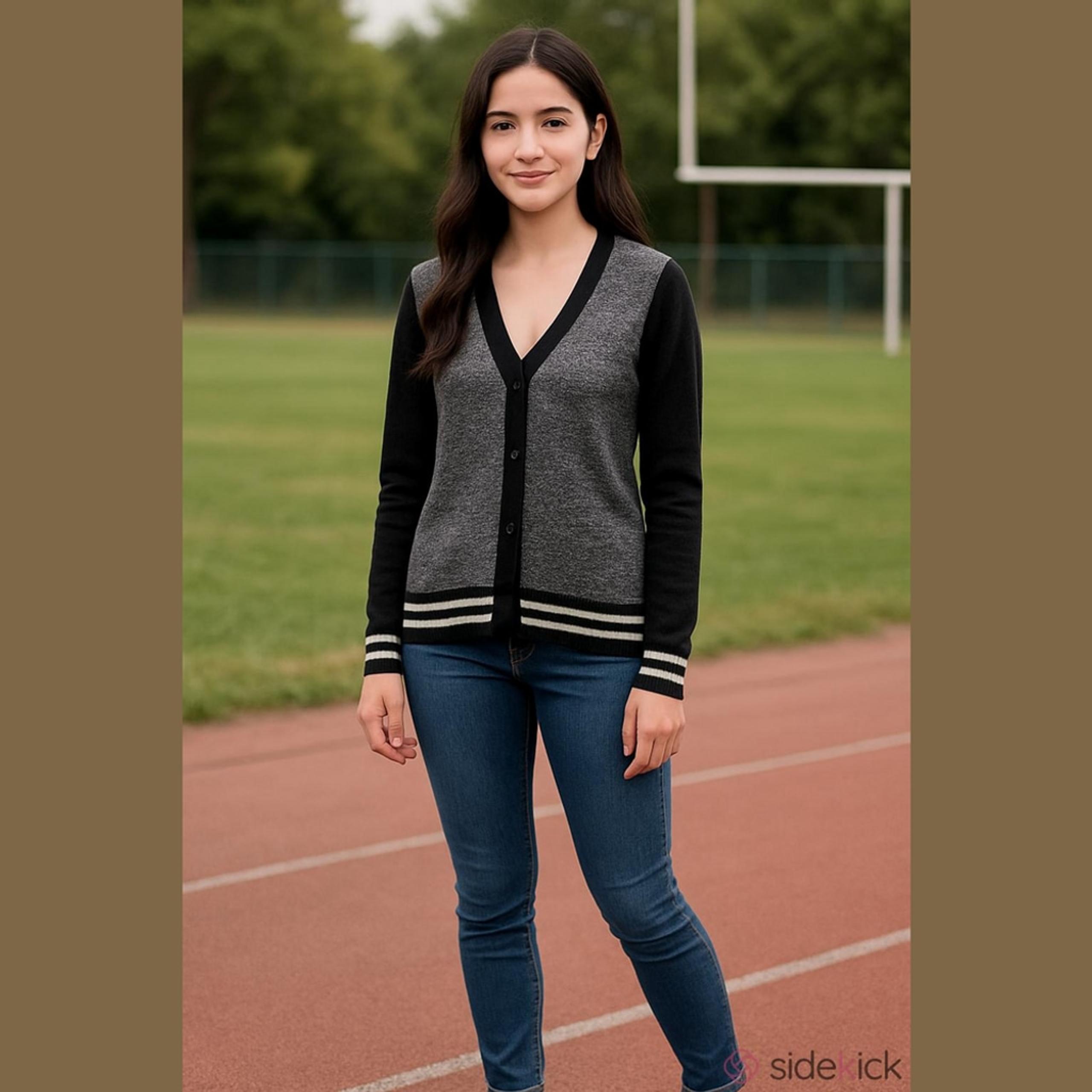 SO lightweight varsity style button down cardigan Womans Juniors XS