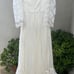 Vintage white Maxi boho chiffon dress beaded with shawl custom made XS
