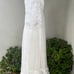 Vintage white Maxi boho chiffon dress beaded with shawl custom made XS