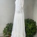 Vintage white Maxi boho chiffon dress beaded with shawl custom made XS