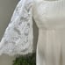 Vintage white Maxi boho chiffon dress beaded with shawl custom made XS