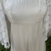Vintage white Maxi boho chiffon dress beaded with shawl custom made XS