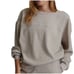 Varley Arvin Waffle Knit Sweatshirt in Wheat Marl size large running short