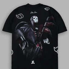 HIDAN AKATSUKI SIDE BY SIDE OVERSIZED TEE IN BLACK