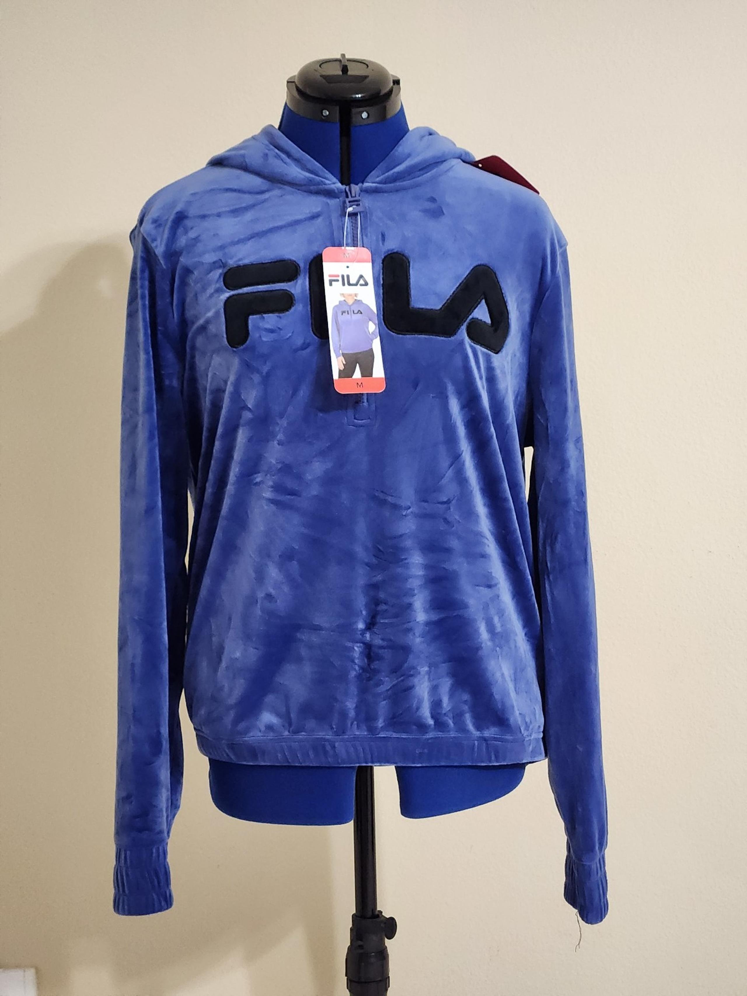 Women's Fila Velour Quarter Zip Hoodie Size M