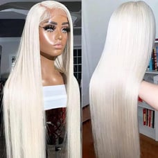 Lace front wigs human hair blended