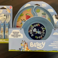 Bluey meal eating set, suction plate, bowl, spoons, forks