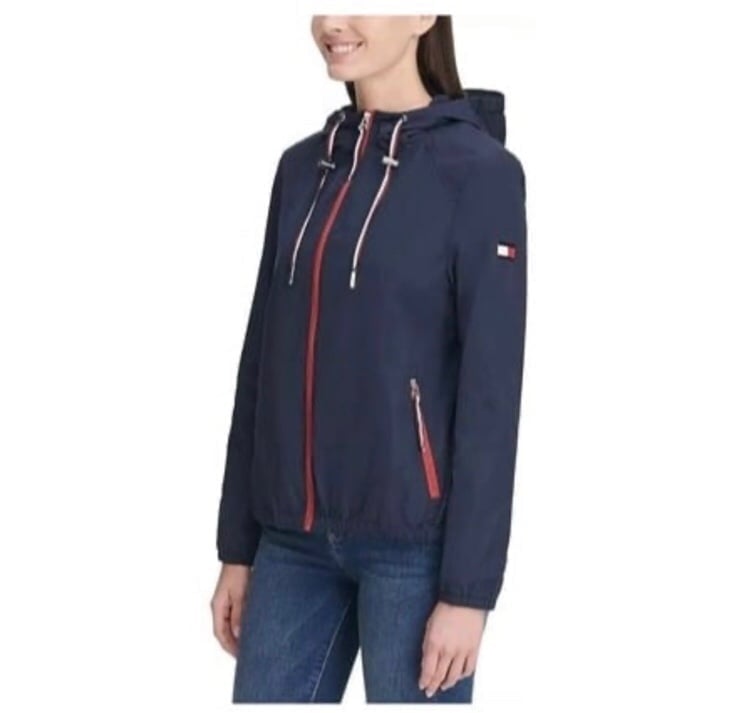 NWT Tommy Hilfiger Womens Lightweight Windbreaker Jacket Size Large