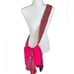 Julie H. De Donado Pink Sequin Strap Tassel Boho Hand Knit Crochet Bucket Bag