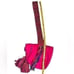 Julie H. De Donado Pink Sequin Strap Tassel Boho Hand Knit Crochet Bucket Bag