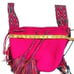 Julie H. De Donado Pink Sequin Strap Tassel Boho Hand Knit Crochet Bucket Bag