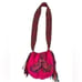 Julie H. De Donado Pink Sequin Strap Tassel Boho Hand Knit Crochet Bucket Bag
