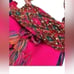 Julie H. De Donado Pink Sequin Strap Tassel Boho Hand Knit Crochet Bucket Bag