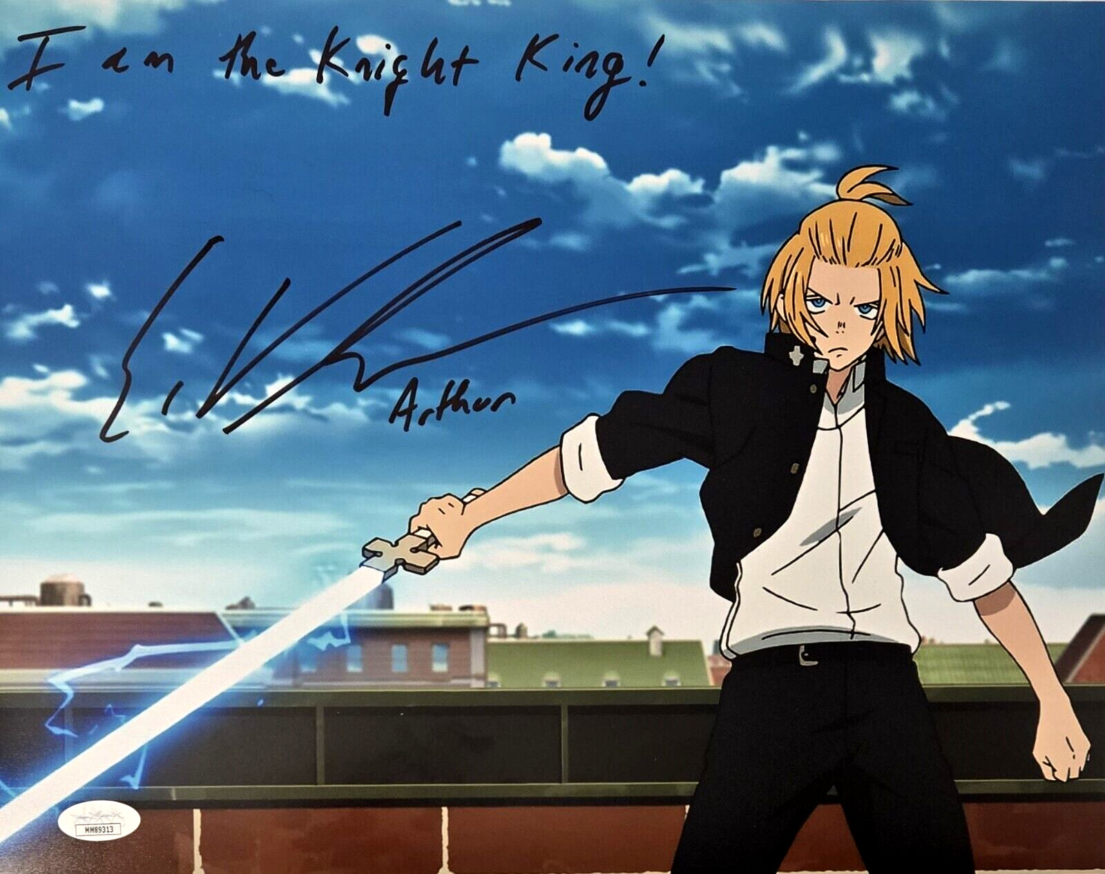 Eric Vale Signed Photo Arthur Fire Force Autograph Anime Manga 11X14 JSA COA 313