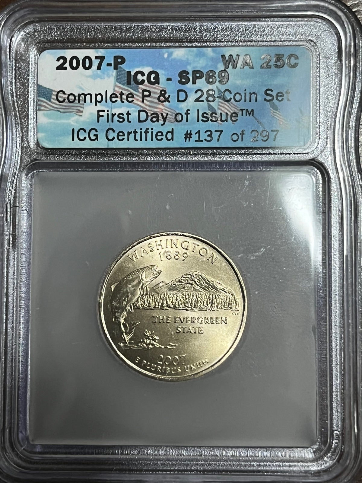 2007 P WA 25c IGC SP69 First Day of Issue