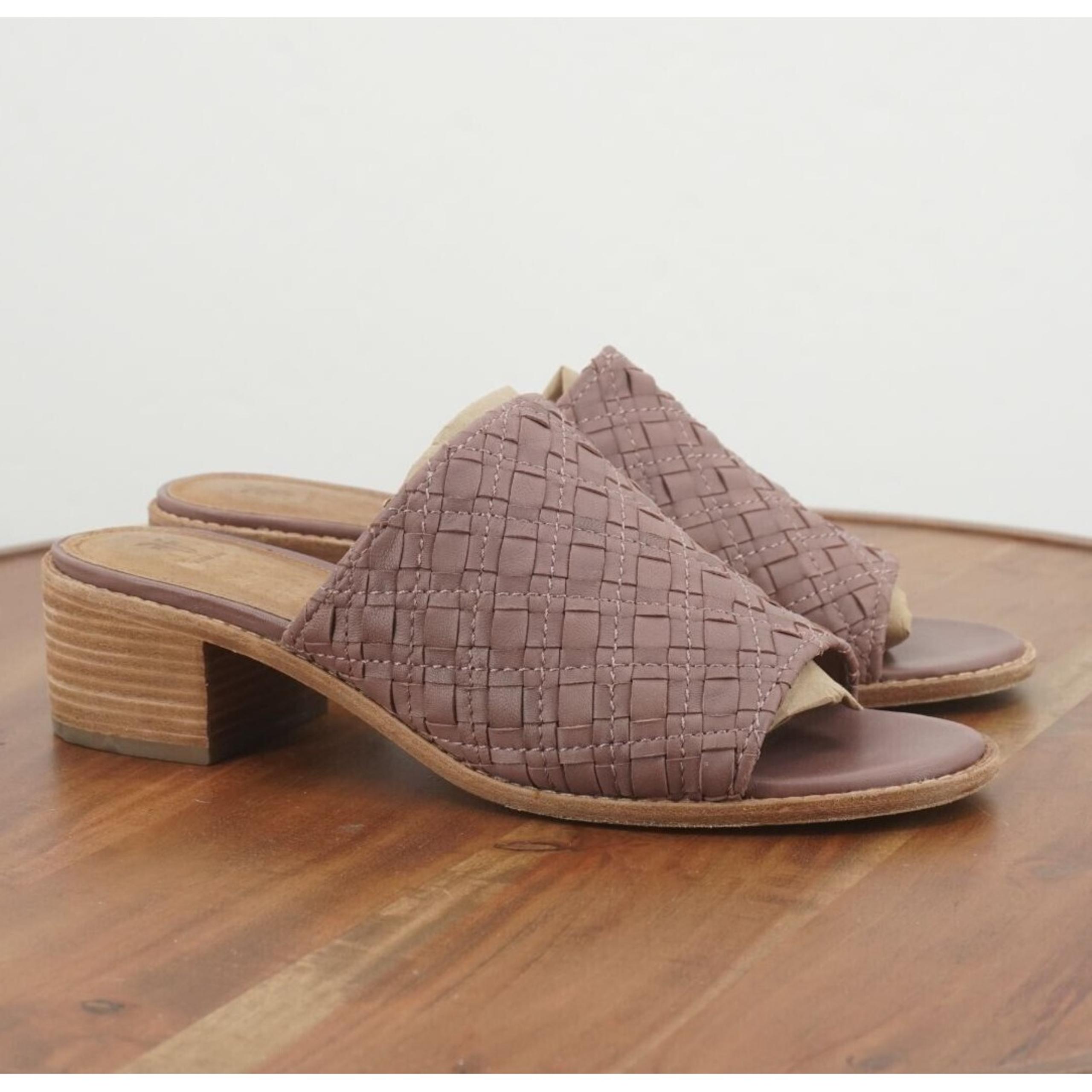 Frye Womens Cindy Woven Mule Slide Heeled Sandals Size 10 M Lilac Purple