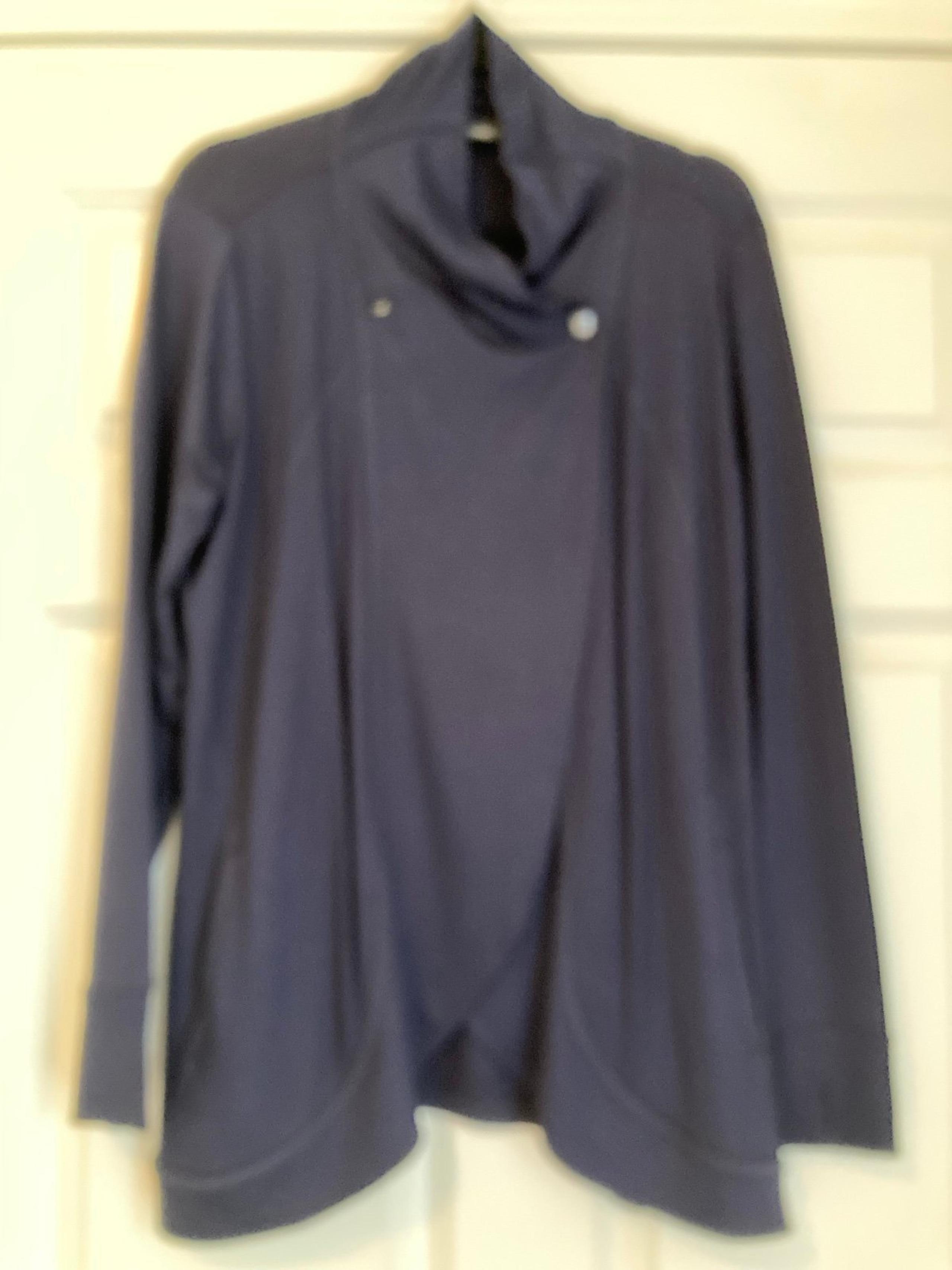 SUSAN GRAVER NAVY WRAP BLAZER   NWOT   M/L