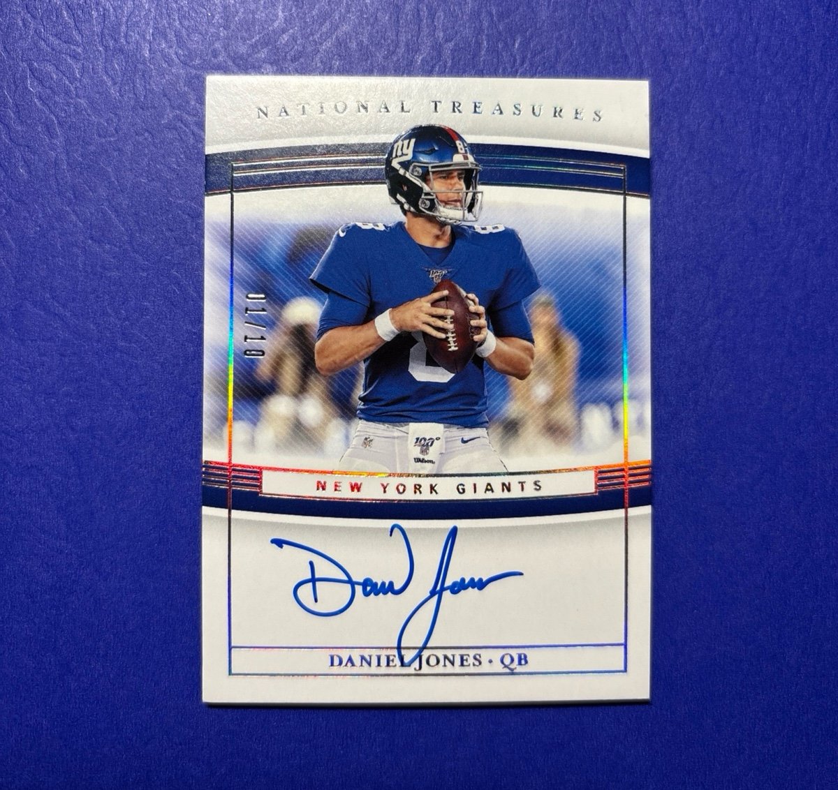 Daniel Jones Platinum /10 Rookie Signatures 2019 National Treasures #RS-DJ