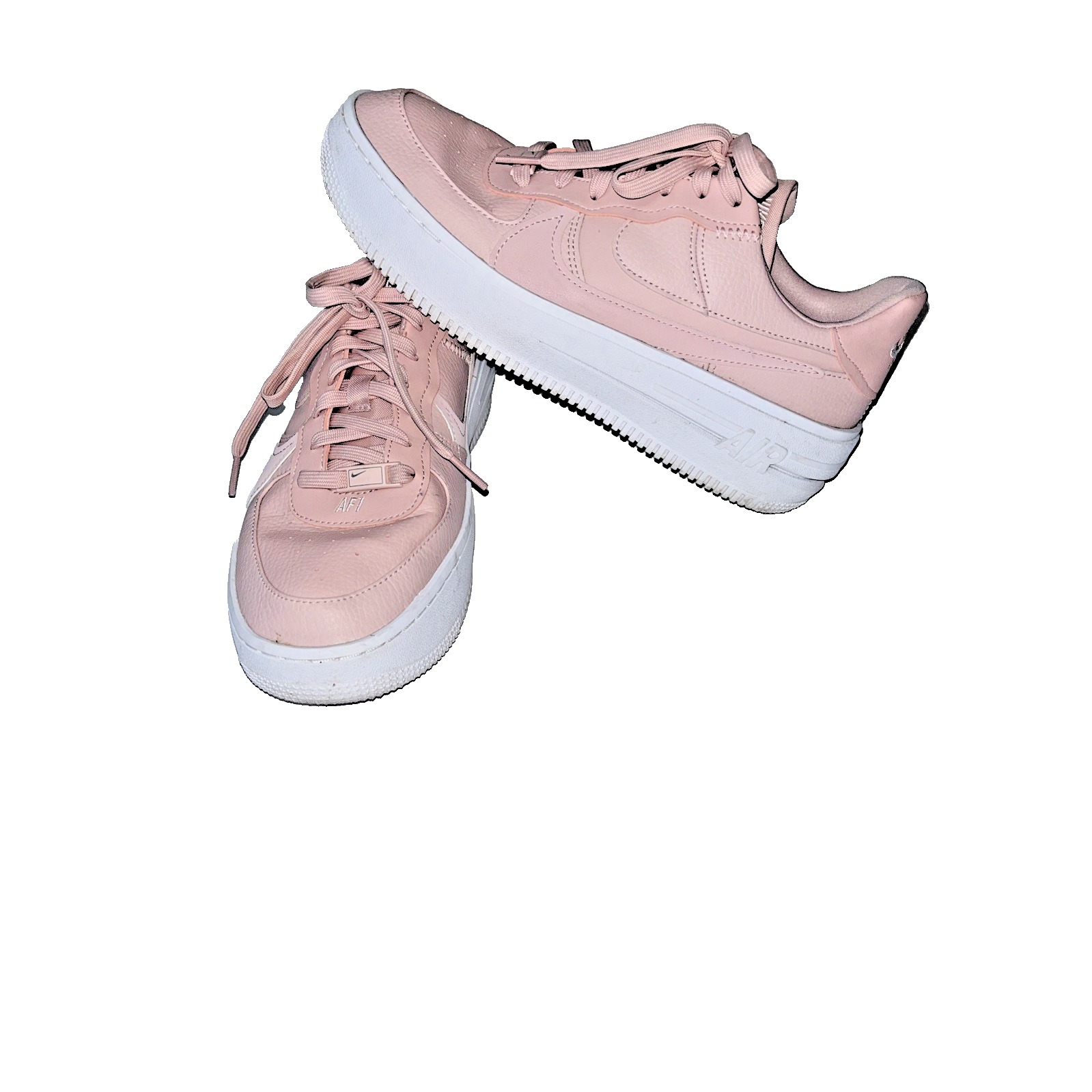 Nike Air Force 1 Shoes Women's 10 Light Pink Pixel Particle Leather Lace Up