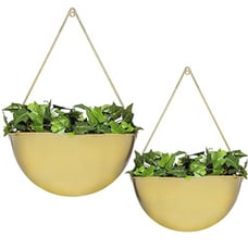 NIB Golden Set of 2 Flower Planter