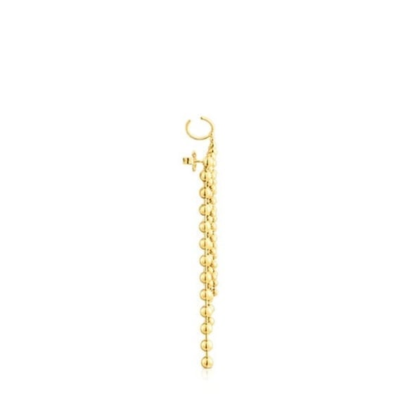 1pcs Tous Gold Multi Balls Beaded Circles Stands Long Drop Earring Cuff
