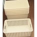 6 Pack Plastic Storage Baskets Stackable Small Pantry Organizer Bins - White