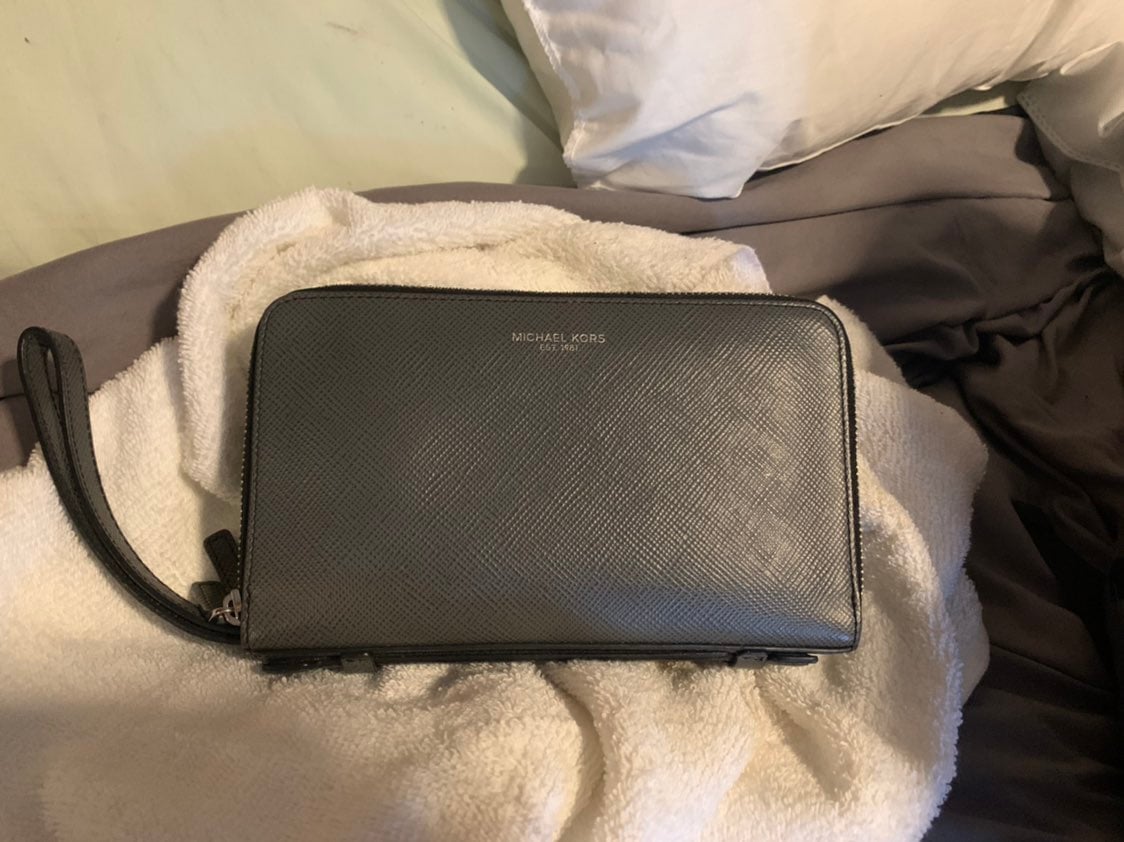 Michael Kors large dark grey wallet