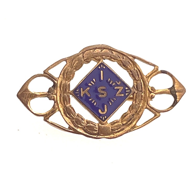 Antique Pittsburgh Emblem Co Blue Enamel KIZJS Dauperata Ship Call Letters