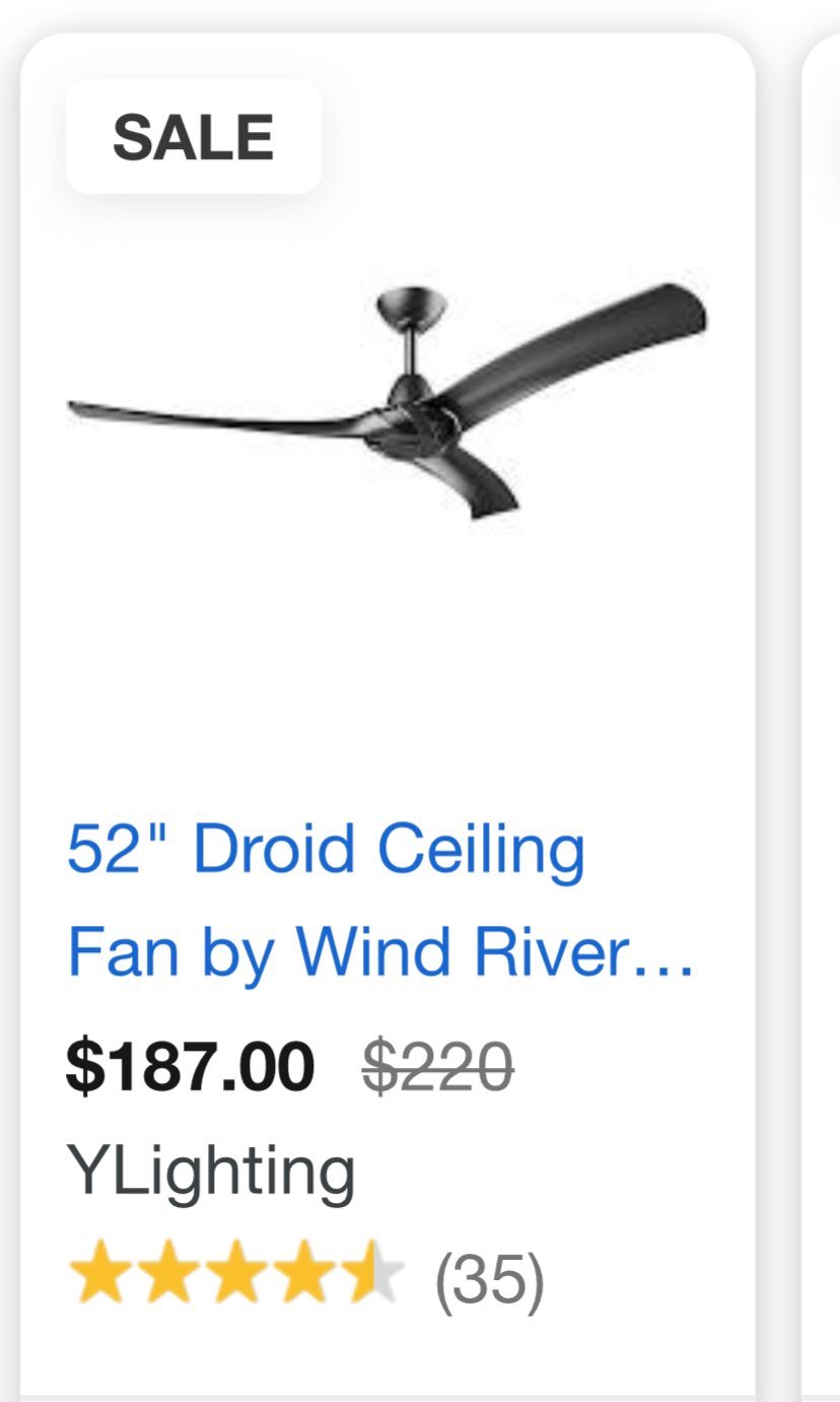 52 black ceiling fan