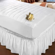 NWT White Wrap Around Ruffle Dust Bed Skirt Queen/King 14” Drop Bedding