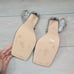 Good American Women Like New Lucite Silver Square Toe High Heels Sandal 10.5
