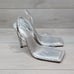 Good American Women Like New Lucite Silver Square Toe High Heels Sandal 10.5
