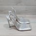 Good American Women Like New Lucite Silver Square Toe High Heels Sandal 10.5