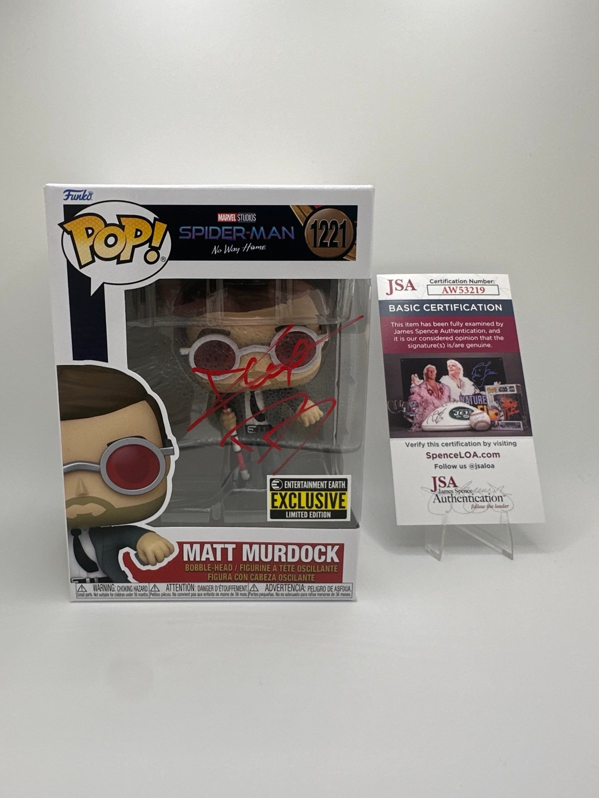 CHARLIE COX SIGNED MATT MURDOCK DD SM NO WAY HOME FUNKO POP JSA AUTHENTICATED